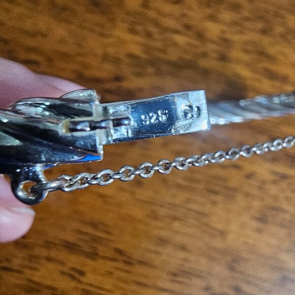 Sterling silver rope chain hinged bracelet - Picture 6 of 7